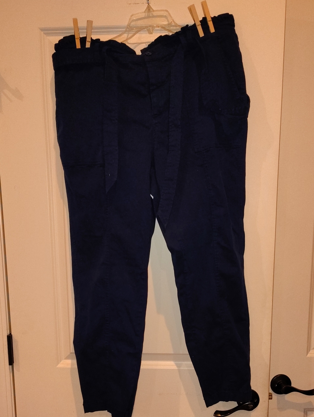 crown & ivy Navy Cargo Drawstring Pants